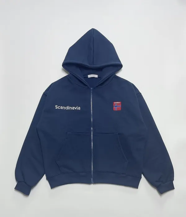 Men's Nordic Embroidered Short Hooded Jacket