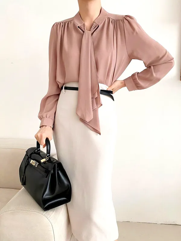 Elegant Silk Women's Top, Lightweight and Comfortable, Perfect for Skirts