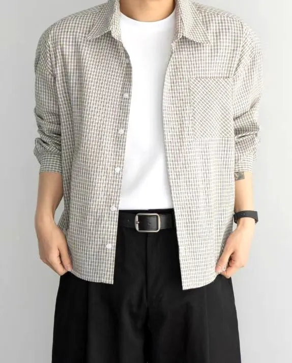 Stylish Plaid Men's Top, Casual and Versatile