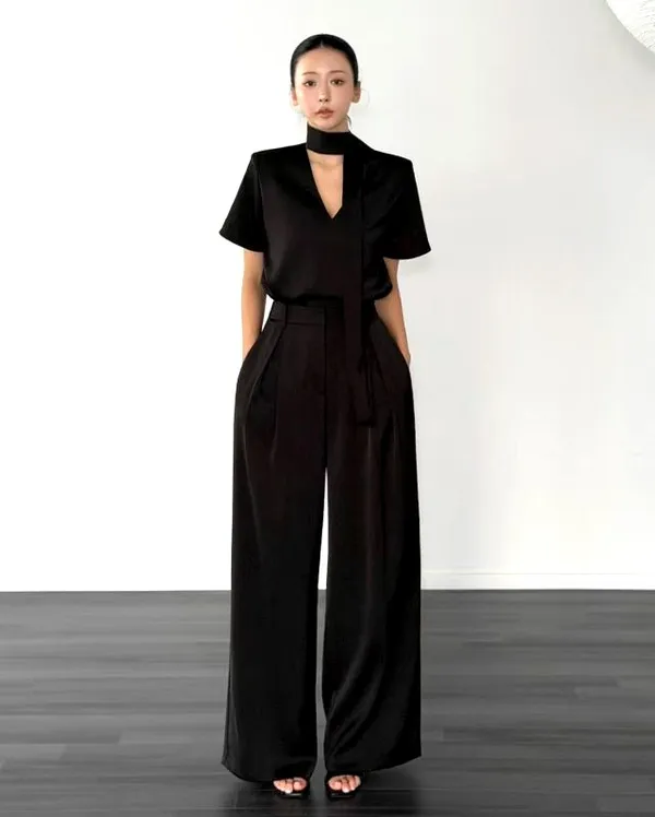 Stylish Minimalist Black Shirt - Elegant and Perfectly Paired