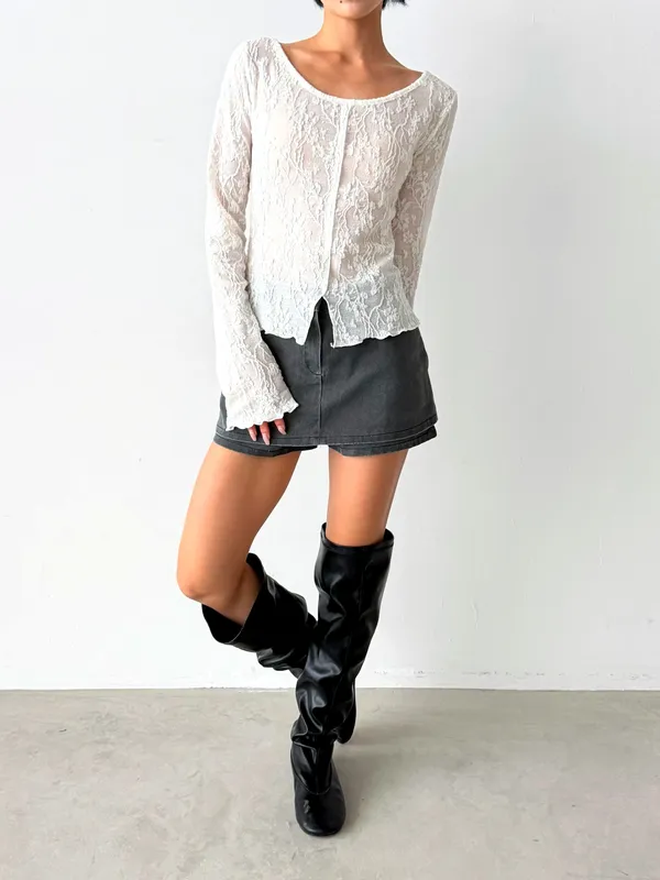 Elegant Lace Women's Top, Lightweight and Breathable, Perfect for Skirts