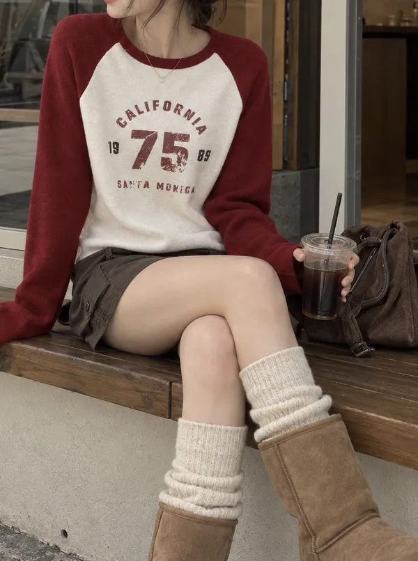 California Style Color Block Hoodie, Comfortable and Casual