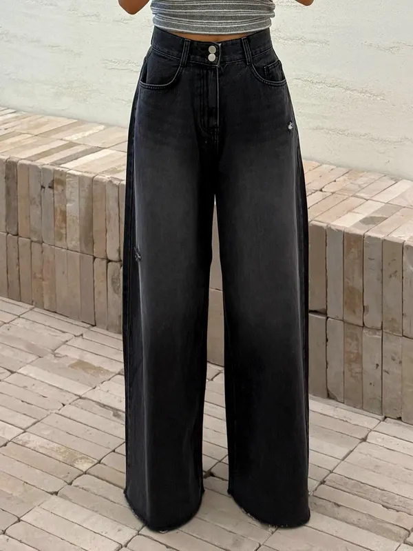 Trendy Loose Black Jeans, Effortlessly Matches Any Style
