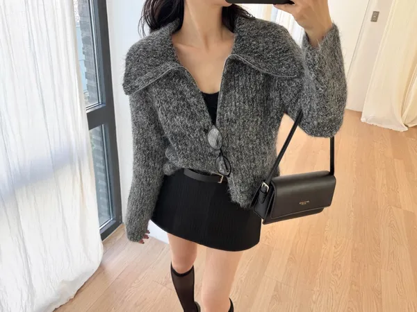Stylish Gray Sweater Jacket - Warm and Comfortable