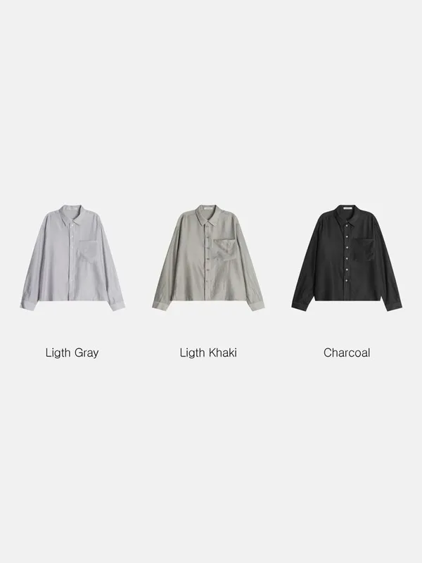 Fashion Casual Long Sleeve Shirt - Available in Light Gray, Khaki, and Charcoal Black