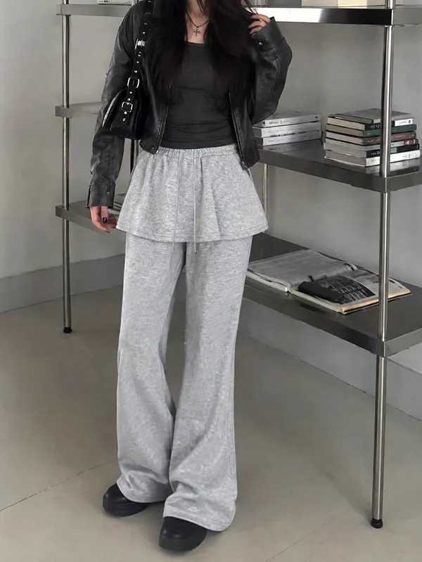 Stylish Casual Gray Women's Pants with Comfortable Loose Fit