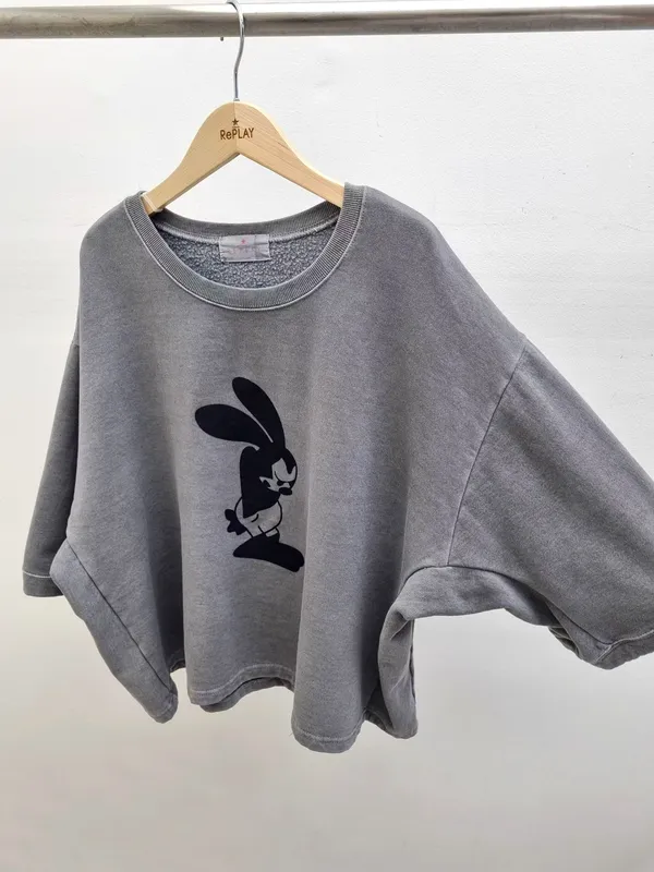 Cute Cartoon Bunny Print Loose T-Shirt