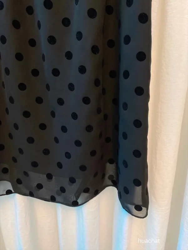 Chic Black Polka Dot Dress, Lightweight and Breathable for Summer Wear