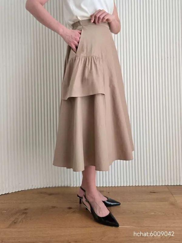 Elegant High-Waisted Midi Skirt, Lightweight and Comfortable