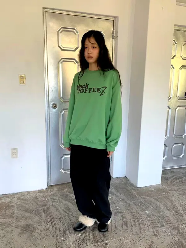 Stylish Black Coffee Letter Print Hoodie