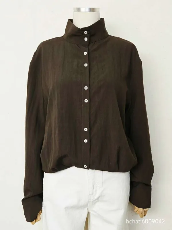 Stylish Casual Brown Shirt, Lightweight and Breathable for Spring and Autumn Wear