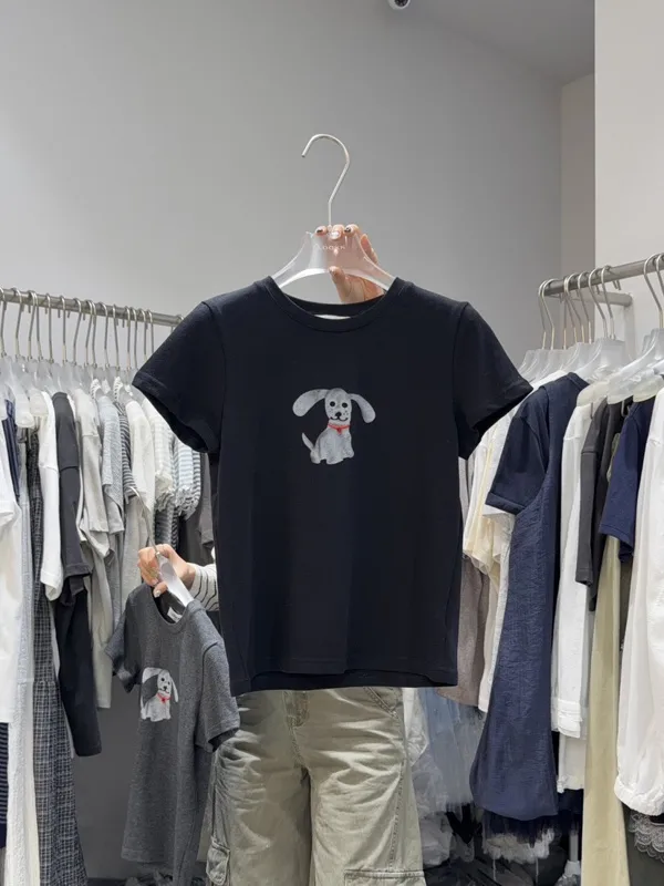 Cute Dog Pattern Short Sleeve T-Shirt