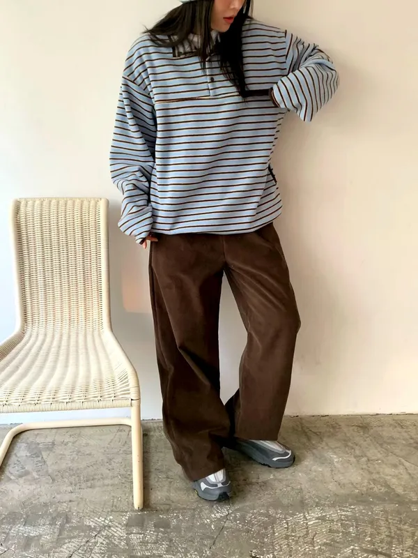 Loose Striped T-Shirt, Comfortable Casual Style
