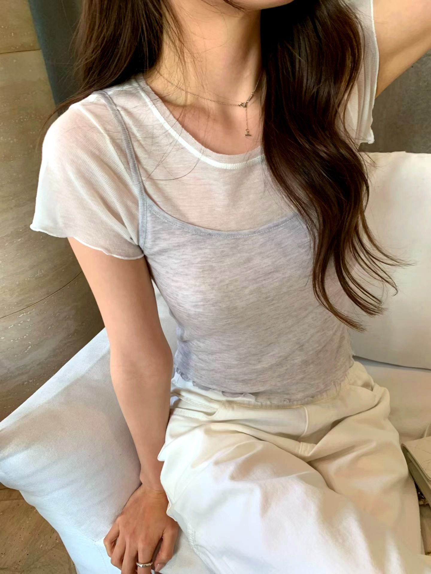 가벼운 통기성 여성용 상의, 패셔너블 캐주얼 스타일