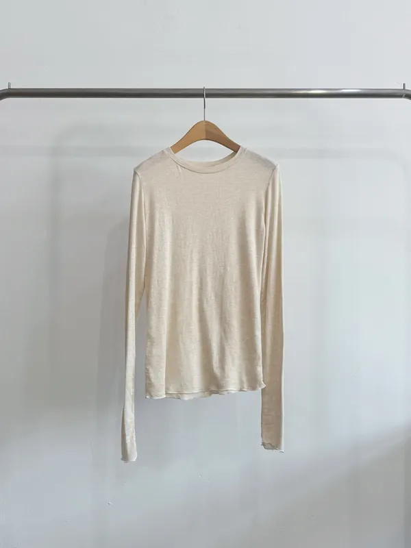 Elegant and Comfortable Wool Angora Long Sleeve T-Shirt