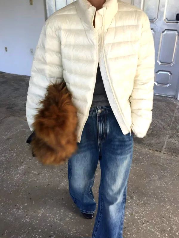 Stylish Minimalist Women's Down Jacket - Outerwear