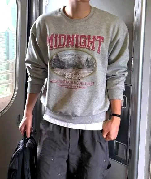 Stylish Gray Printed Men's Top, Comfortable Casual Style