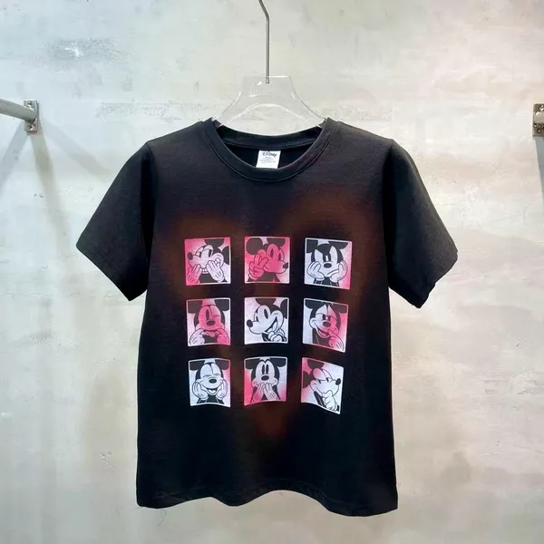 Cute Mickey Mouse Pattern Black T-Shirt, Fashionable and Versatile