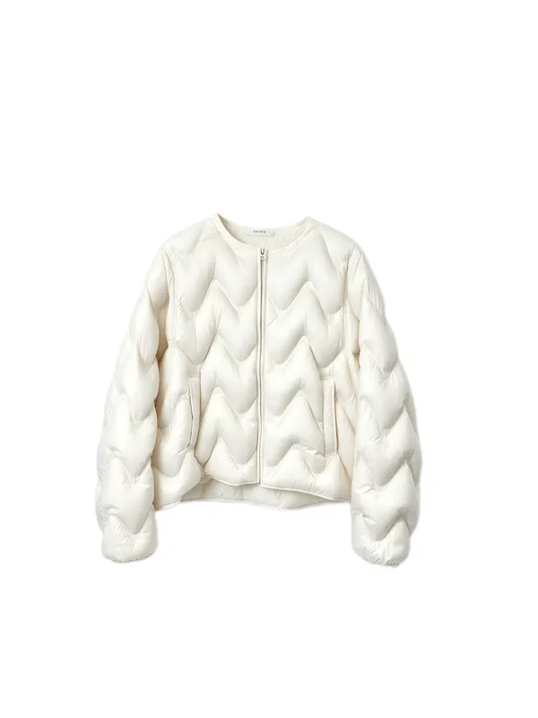 Stylish White Down Jacket, Warm and Comfortable Essential