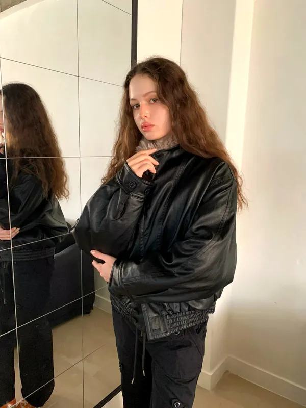Stylish Black Leather Jacket, Trendy and Versatile