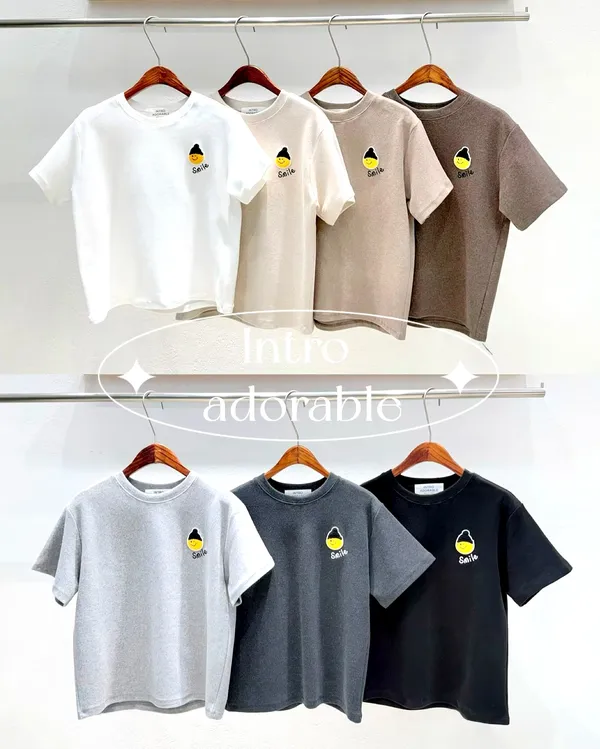 Cute and Minimalist Embroidered T-Shirt - Comfortable and Versatile