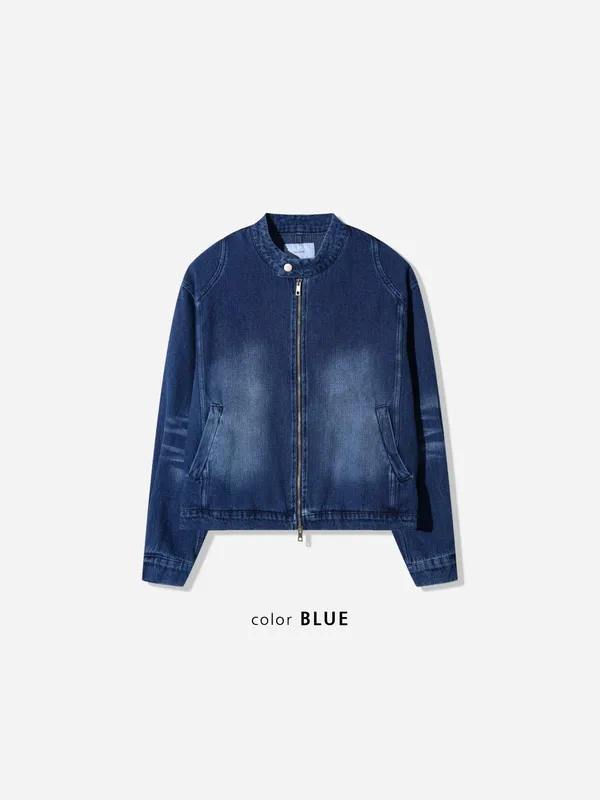 Classic Blue Men's Denim Jacket - Fashionable and Versatile