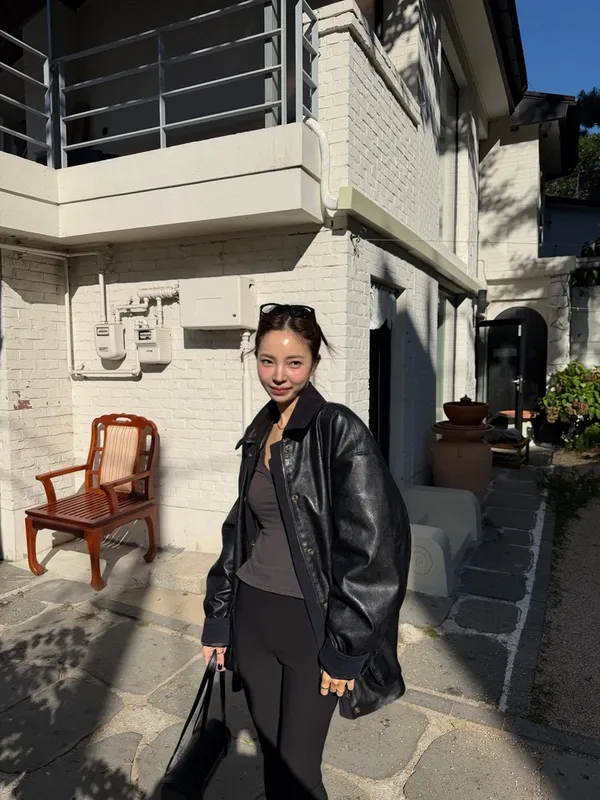 Stylish Loose Black Leather Jacket
