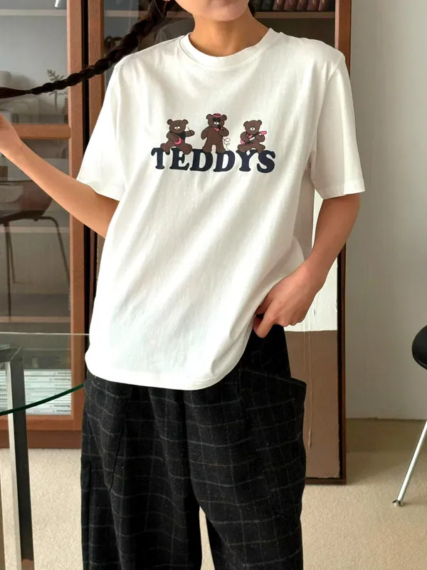 Cute Cartoon Pattern T-Shirt, Comfortable and Versatile