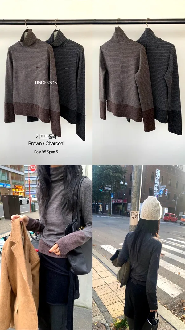 時尚修身高領女裝上衣