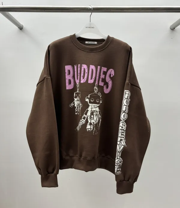 Trendy Loose-Fit Sweatshirt with Unique Prints, Fashionable and Comfortable