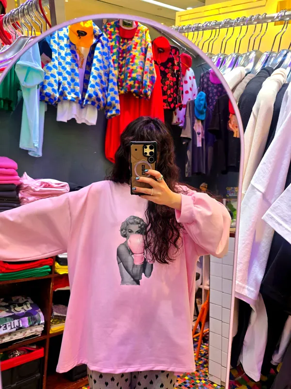 Cute Cartoon Print Loose T-Shirt, Fashionable Casual Style
