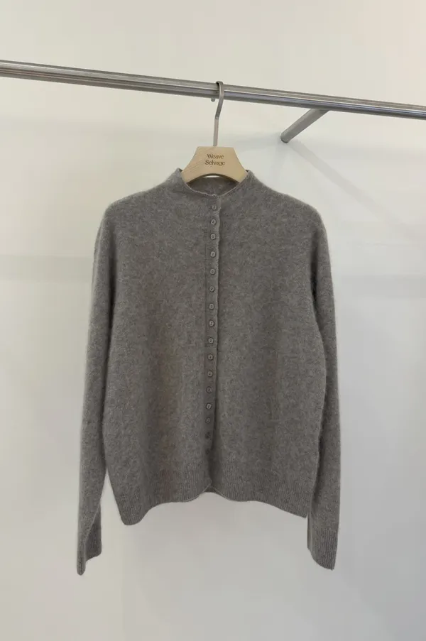 Elegant Gray Cardigan Sweater