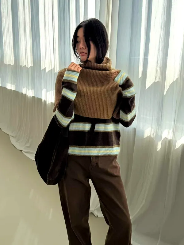 Stylish Knitted Sweater - Comfortable and Warm for Autumn and Winter Outfits