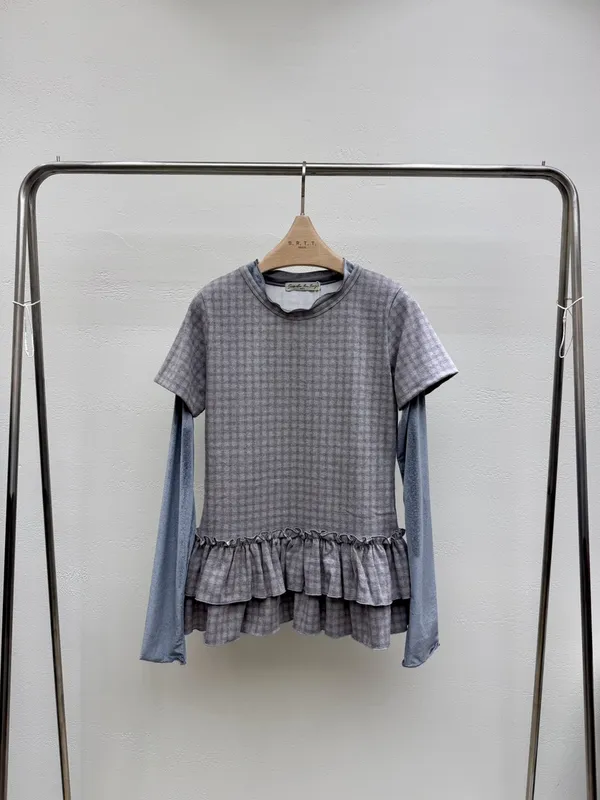 Stylish Patchwork Plaid Women's Top - Elegant and Comfortable