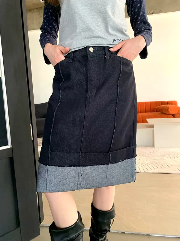 Stylish Casual Denim Skirt, Versatile Design to Showcase Elegance