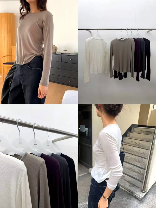 Elegant and Versatile Long Sleeve T-Shirt for Women, Simple and Comfortable