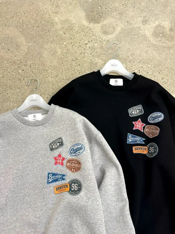 Personalized Embroidered Patchwork Men's Sweatshirt - Comfortable Casual Style