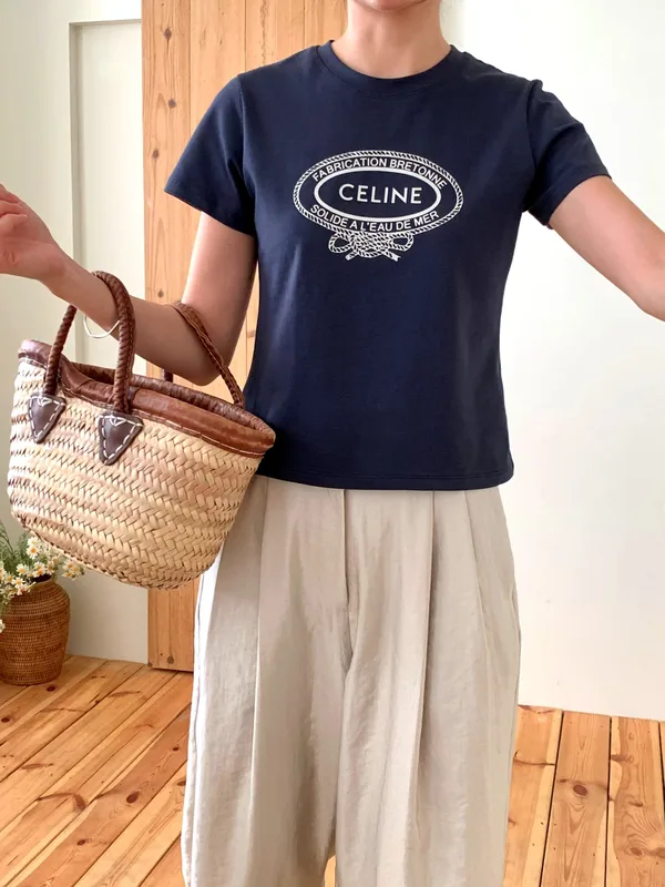 Stylish Minimalist CELINE Printed Short Sleeve T-Shirt New model launched