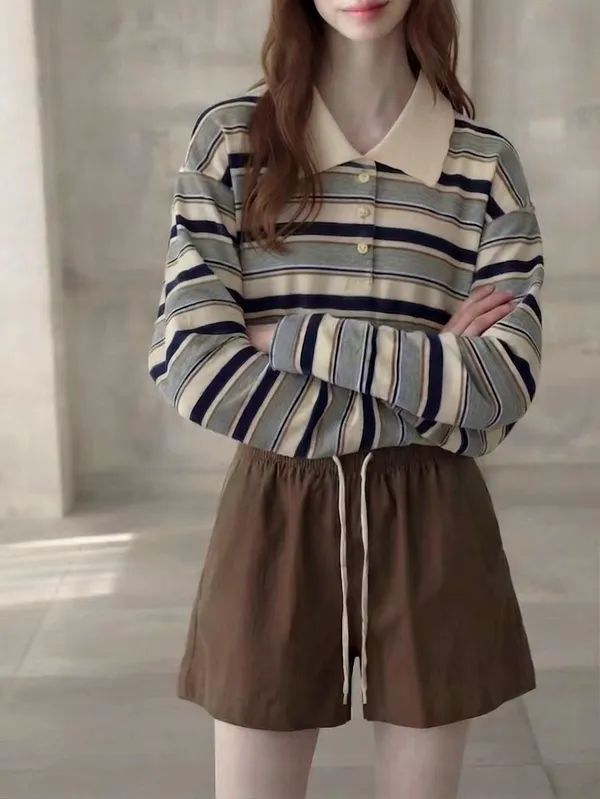 Stylish Striped Long Sleeve Shirt for Casual Wear