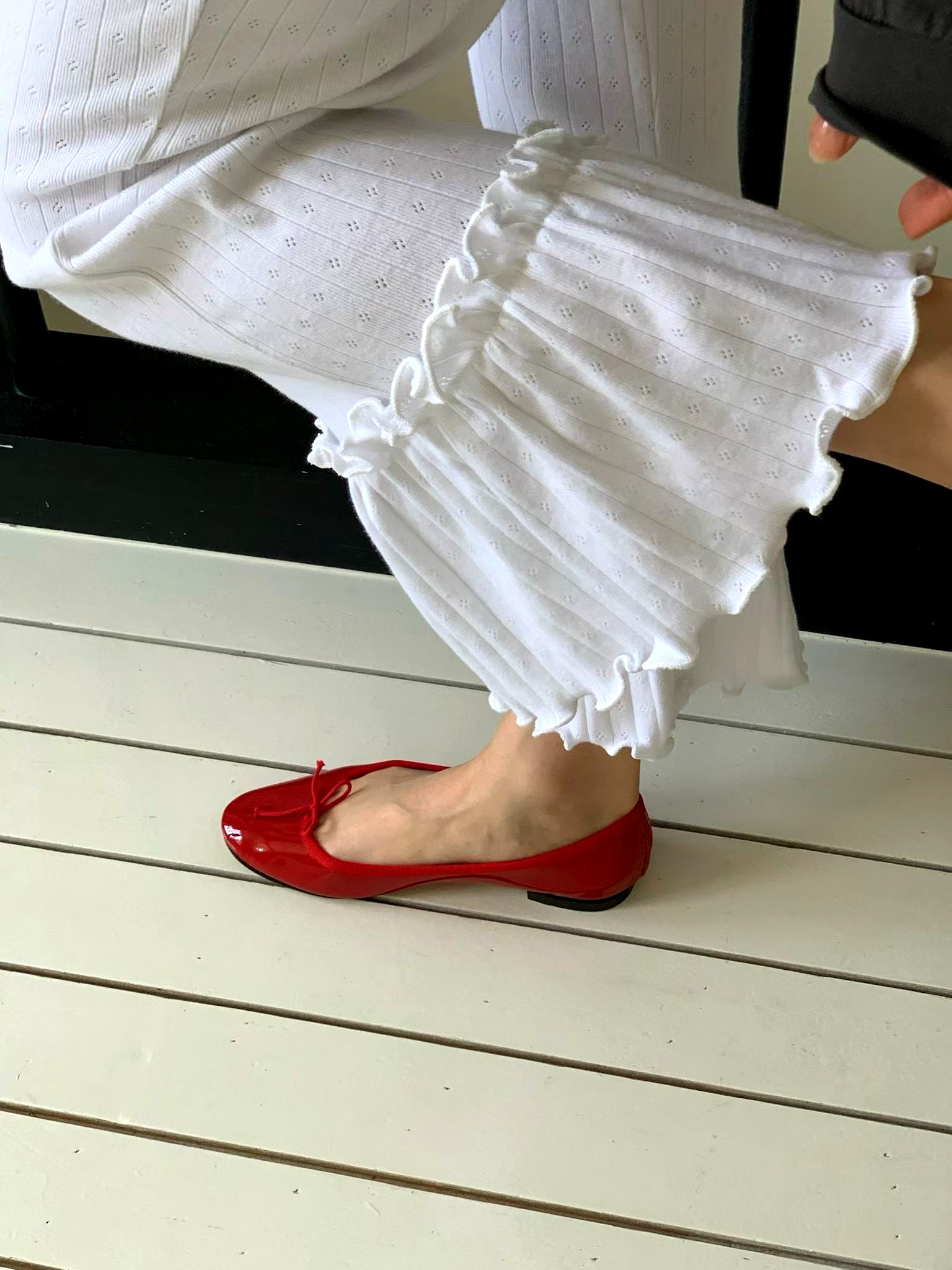 우아한 물결 가장자리 여성 바지, 편안하고 다재다능한