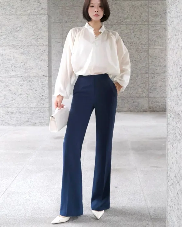 Stylish High-Waisted Women's Pants - Elegant and Slimming for Any Occasion