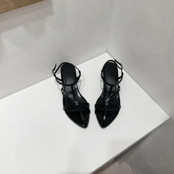Stylish Black Strappy High Heels - A Must-Have for Elegant Charm