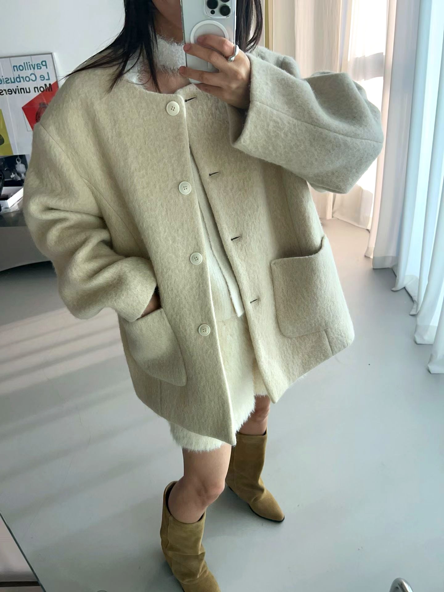 따뜻하고 부드러운 여성용 재킷, 패셔너블하고 다재다능한