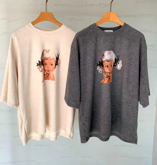 Cute Cartoon Printed Loose T-Shirt, Comfortable Casual Style