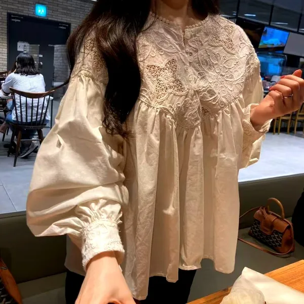 Elegant Lace Embroidered Women's Top, Lightweight and Comfortable