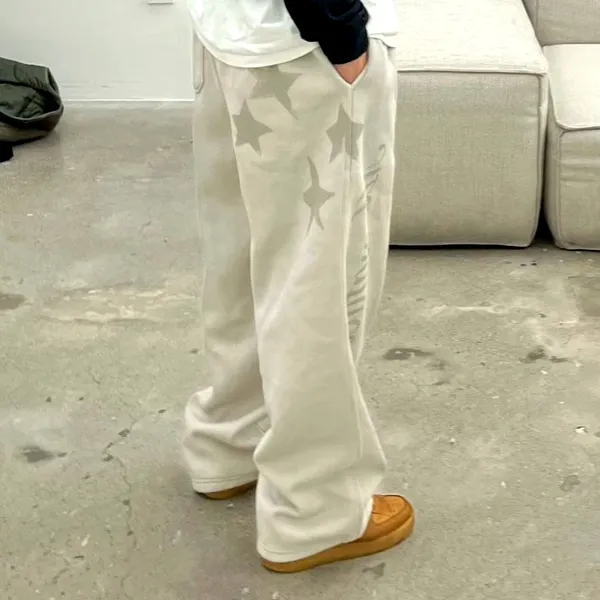 Stylish Casual Men's Pants with Star Pattern - Comfortable and Versatile