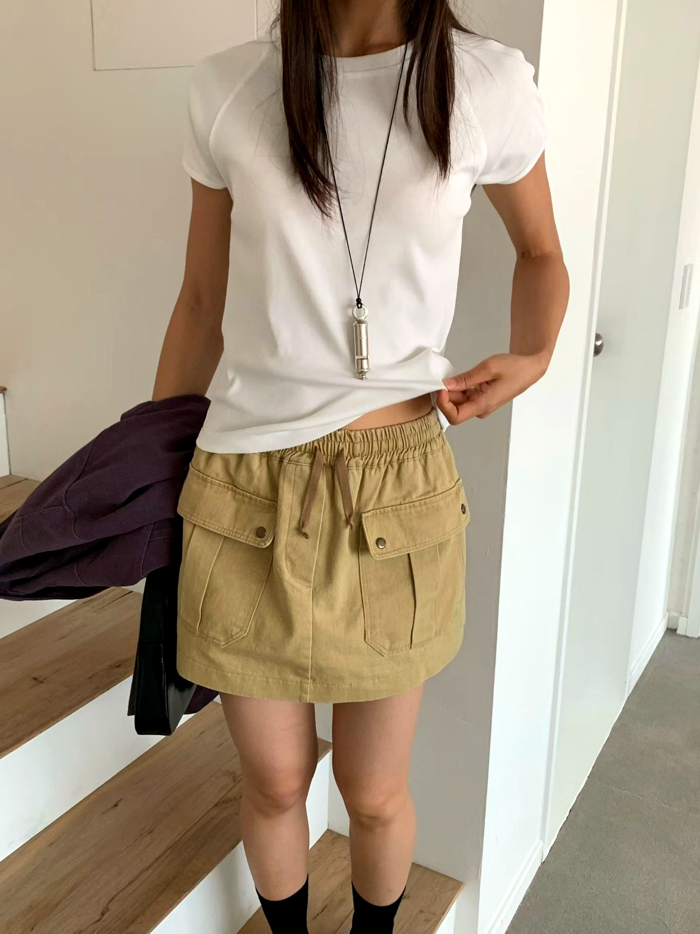 패셔너블 캐주얼 여성 스커트, 다재다능한 디자인, 편안한 원단