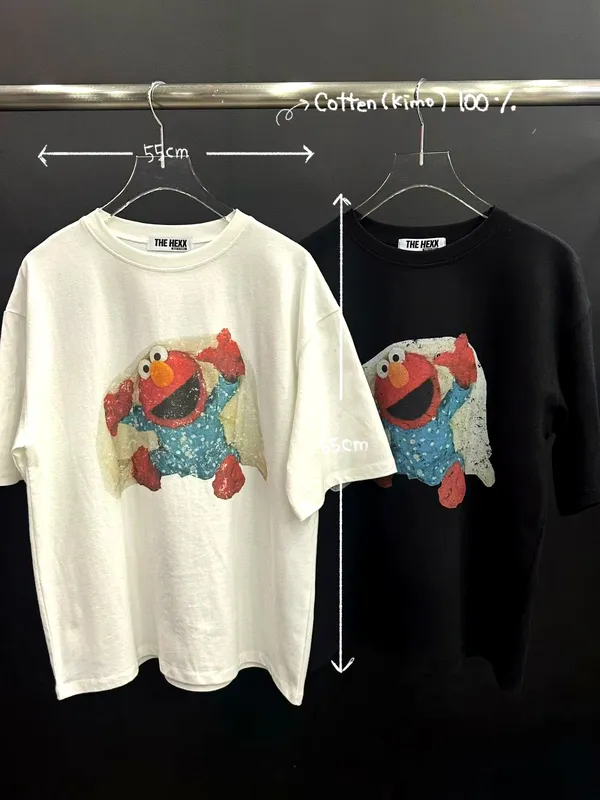 Cute Cartoon Pattern T-Shirt, 100% Cotton, Comfortable and Breathable