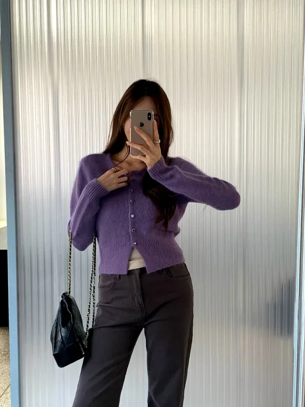 Fashionable Purple Cardigan for Women, Soft and Comfortable, Perfect for Pairing