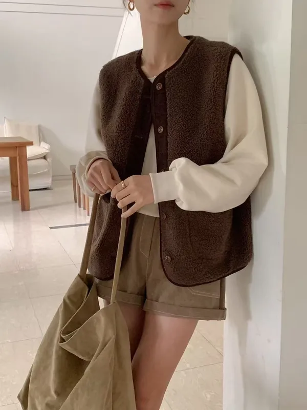 Thick Plush Vest Coat for Fall and Winter